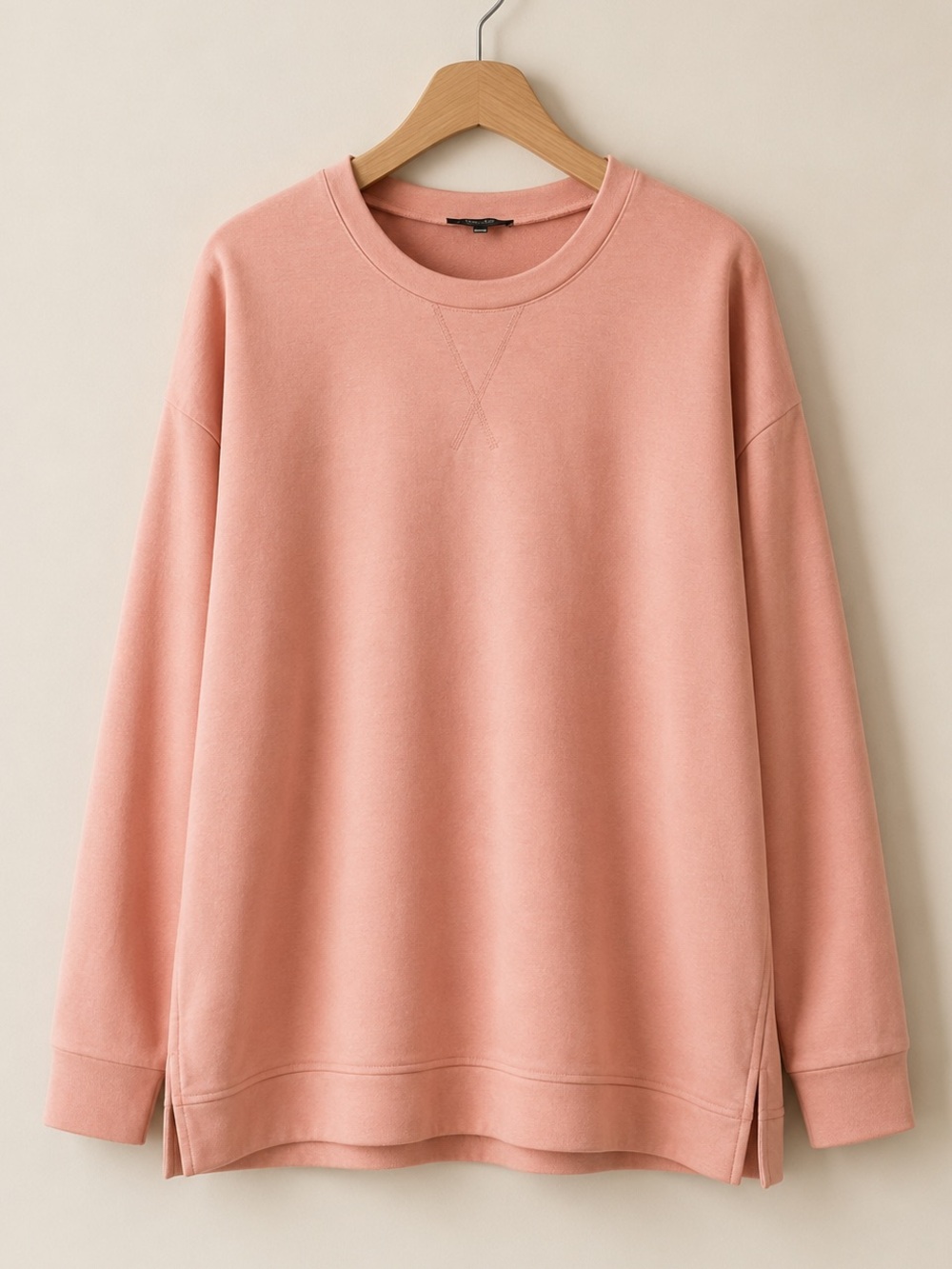Coeur de Vague Cotton Blend Pink Pullover Sweatshirt Tunic Top 2XL Soft Casual